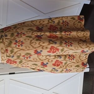 J. Jill Womens Silk Skirt A Line Lined Side Zip Ikat Print